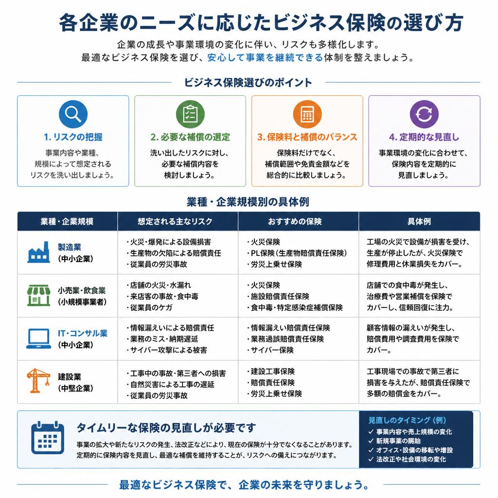 自社に最適なビジネス保険とは？