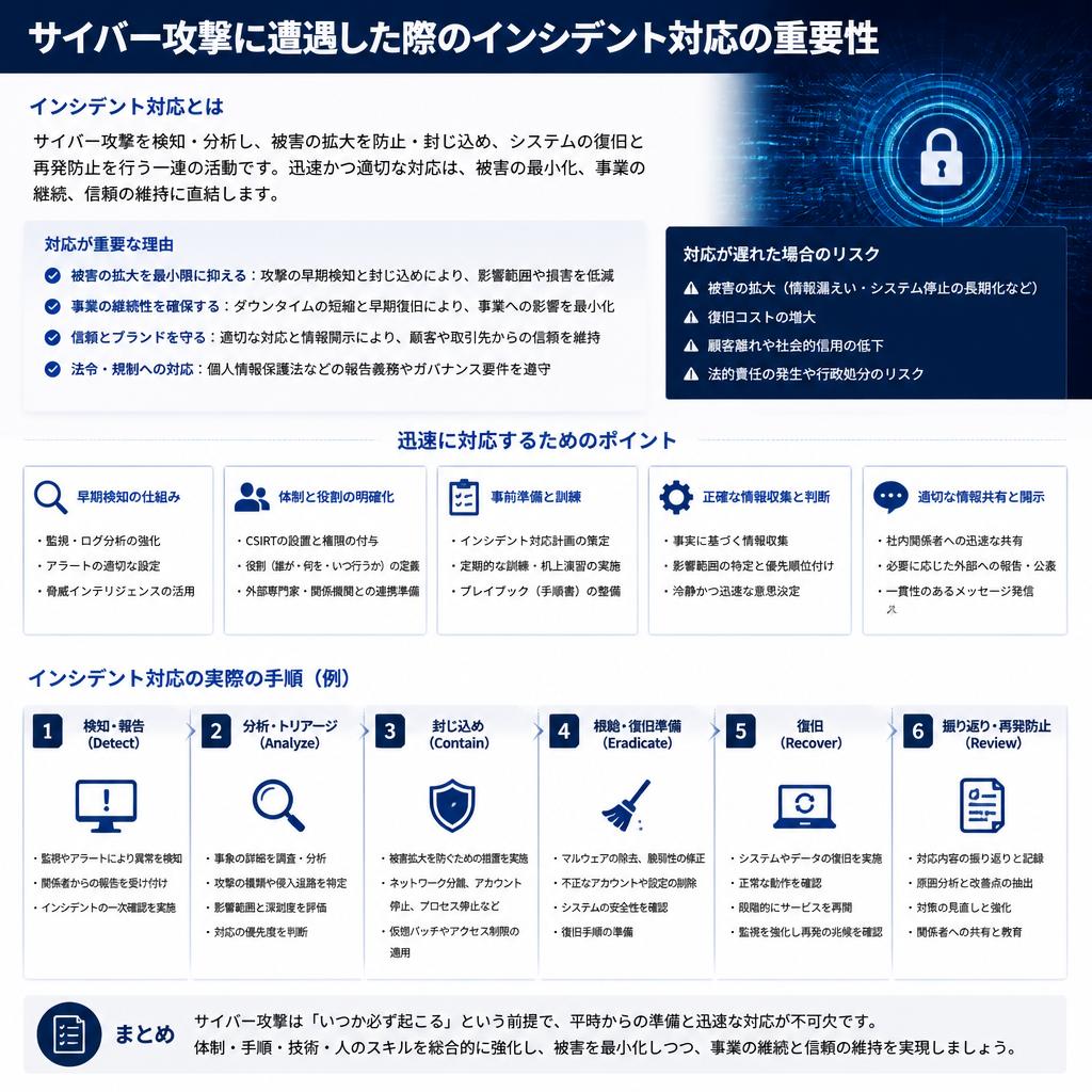 インシデント対応：迅速な行動が鍵