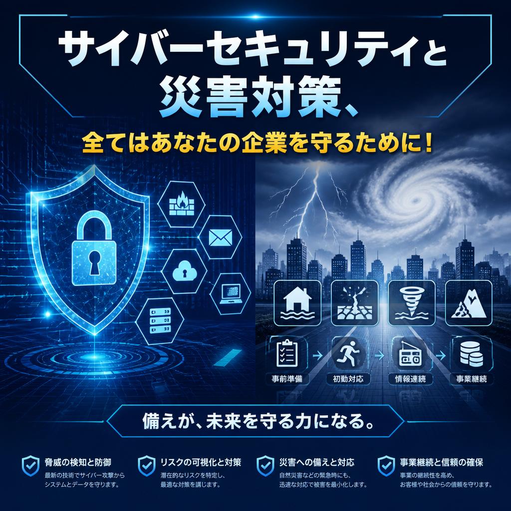 サイバーセキュリティと災害対策、全てはあなたの企業を守るために！